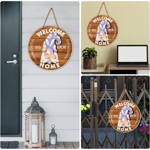 Interchangeable Welcome Sign for Front Door Welcome to Our Home Wreath Sign - Picture 8 of 8